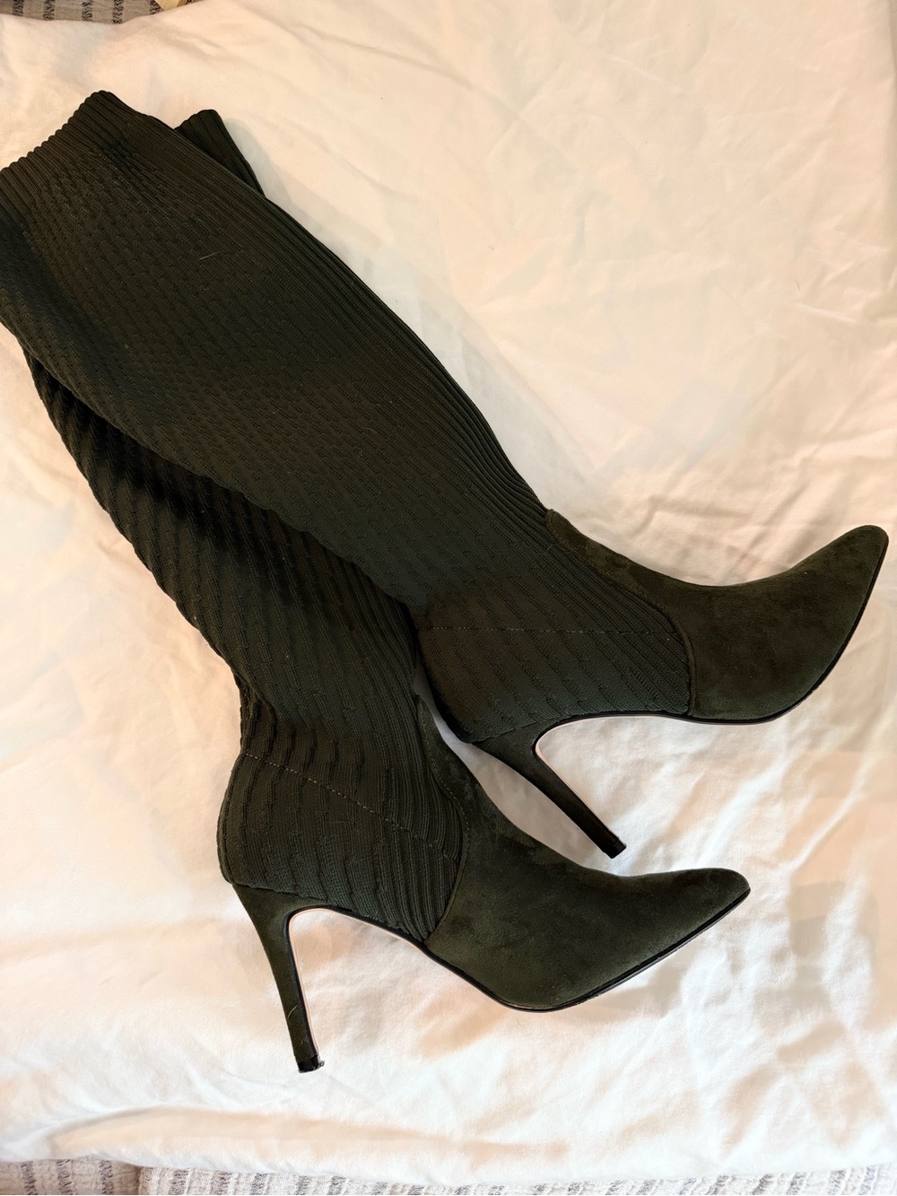 Catherine Malandrino Black Over-the-Knee Pointed Stiletto Boots
